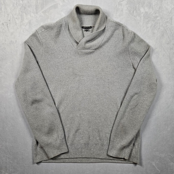 Theory Other - Theory Shawl Collar Sweater Mens XL Gray 100% Merino Wool Knit Pullover